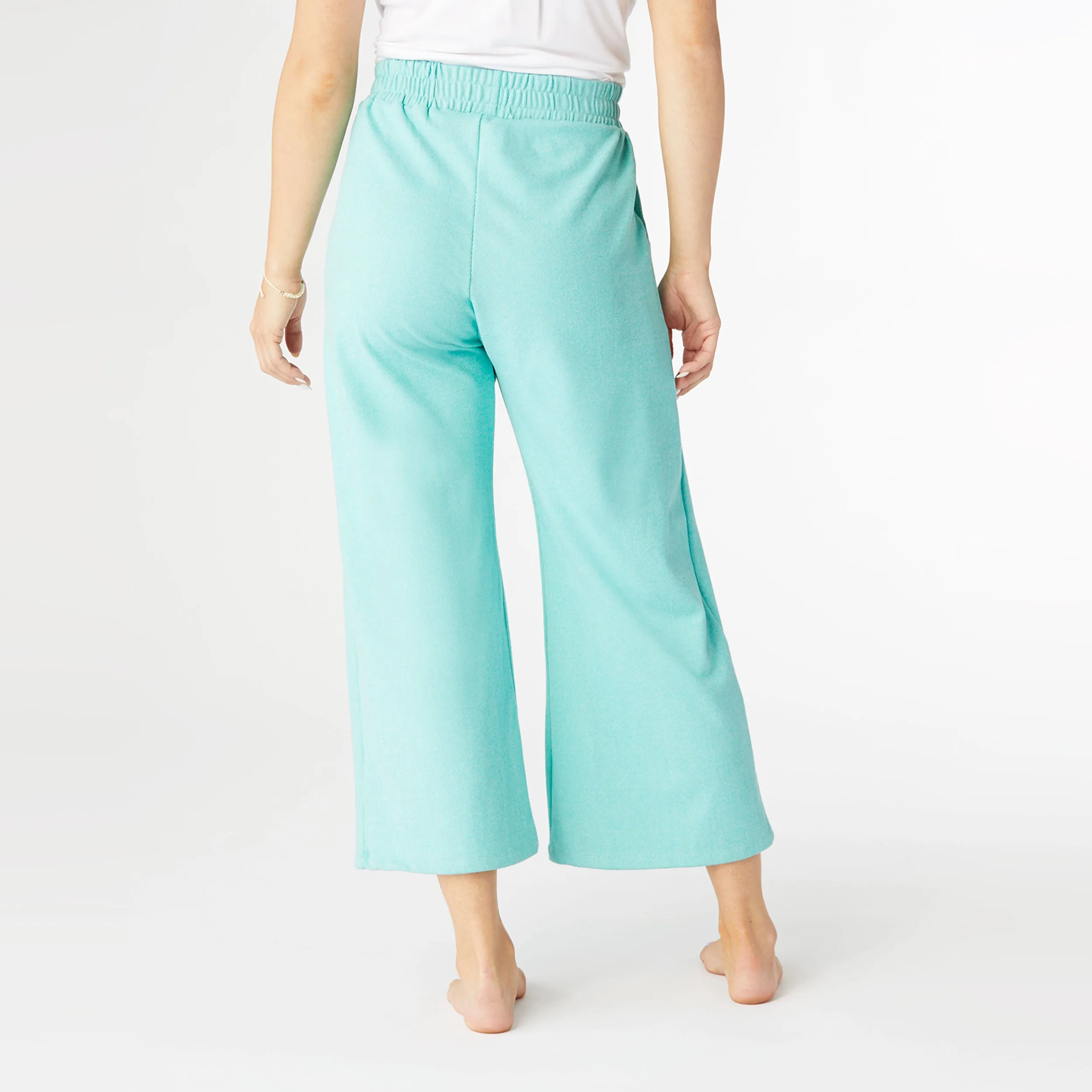 Weekend Brushed Pocket Crop  - Turquoise