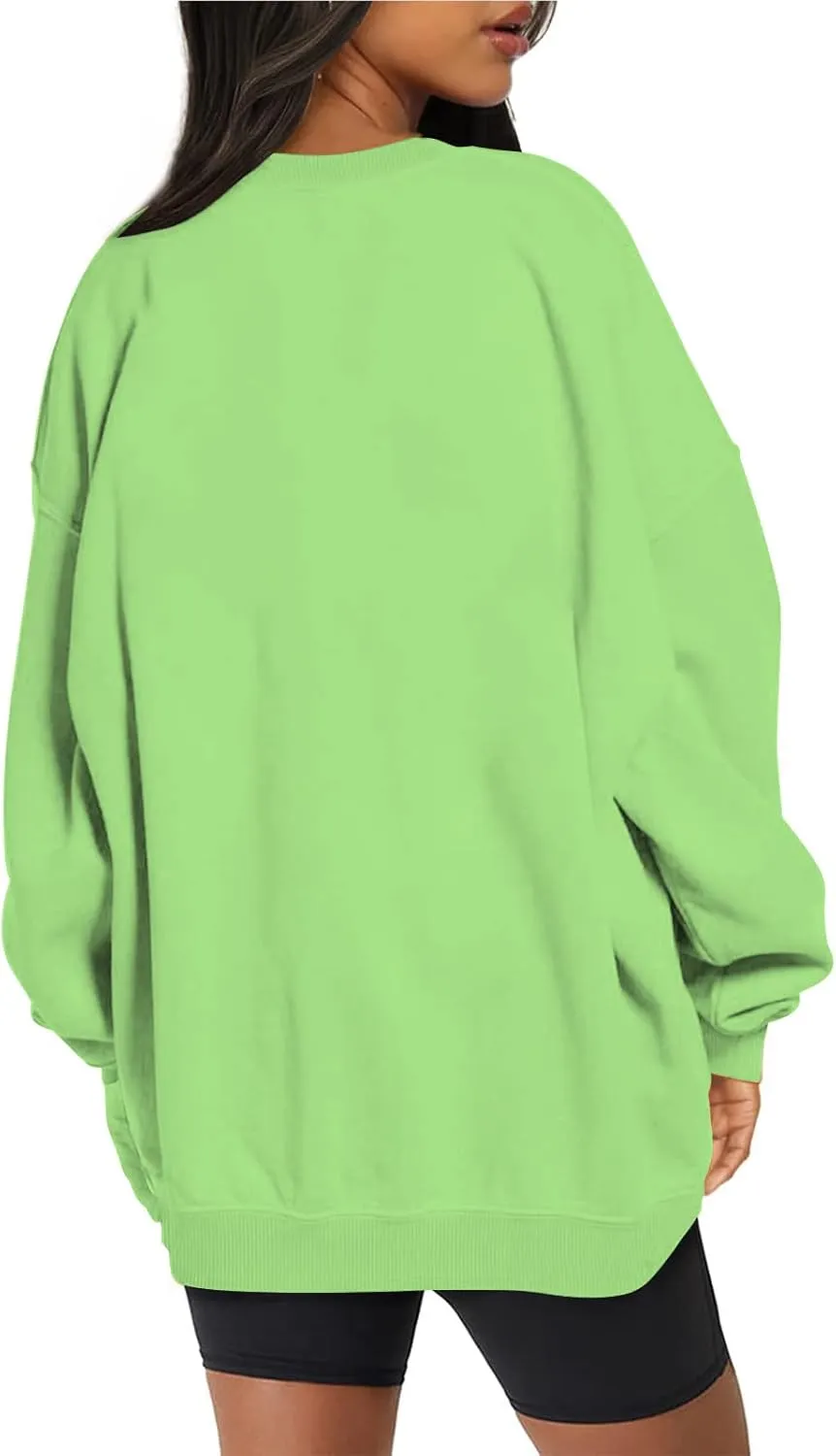 Women Oversized Sweatshirt 2023 Long Sleeve Round Neck Solid Dropped Hoodies Pullover Hoodless Casual Fashion Fall Sweaters