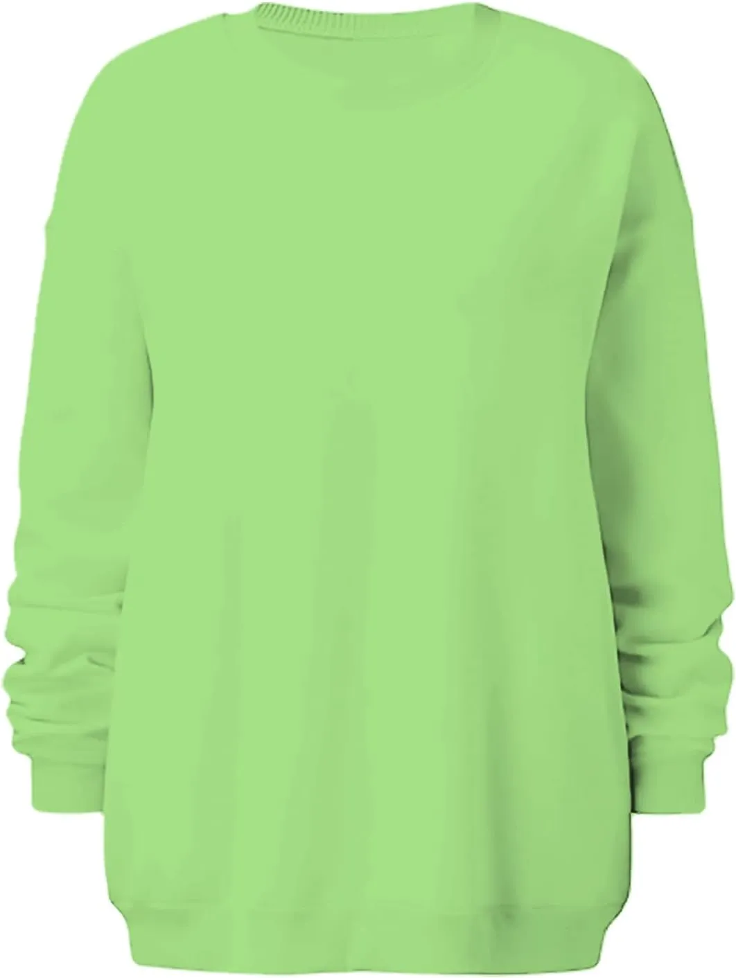 Women Oversized Sweatshirt 2023 Long Sleeve Round Neck Solid Dropped Hoodies Pullover Hoodless Casual Fashion Fall Sweaters