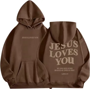 Womens Oversized Print Hoodies Preppy Long Sleeved Graphic Drawstring Sweatshirts Loose Casual Outfit Tops with Pocket
