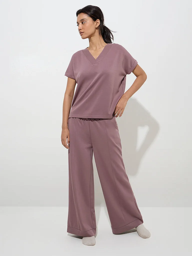 Wunderlove Dark Mauve High-Rise Lounge Pants
