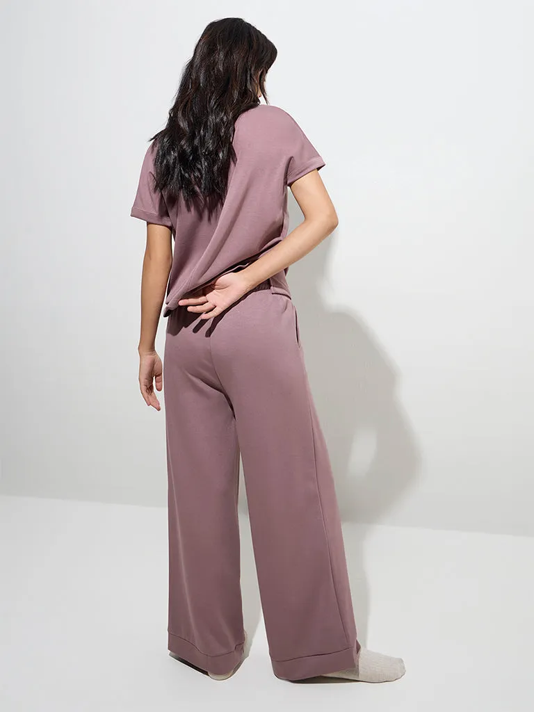 Wunderlove Dark Mauve High-Rise Lounge Pants