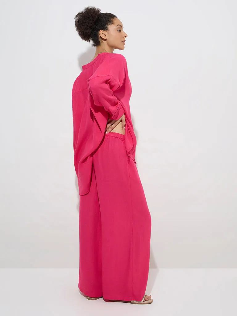 Wunderlove Fuchsia High-Rise Beach Pants